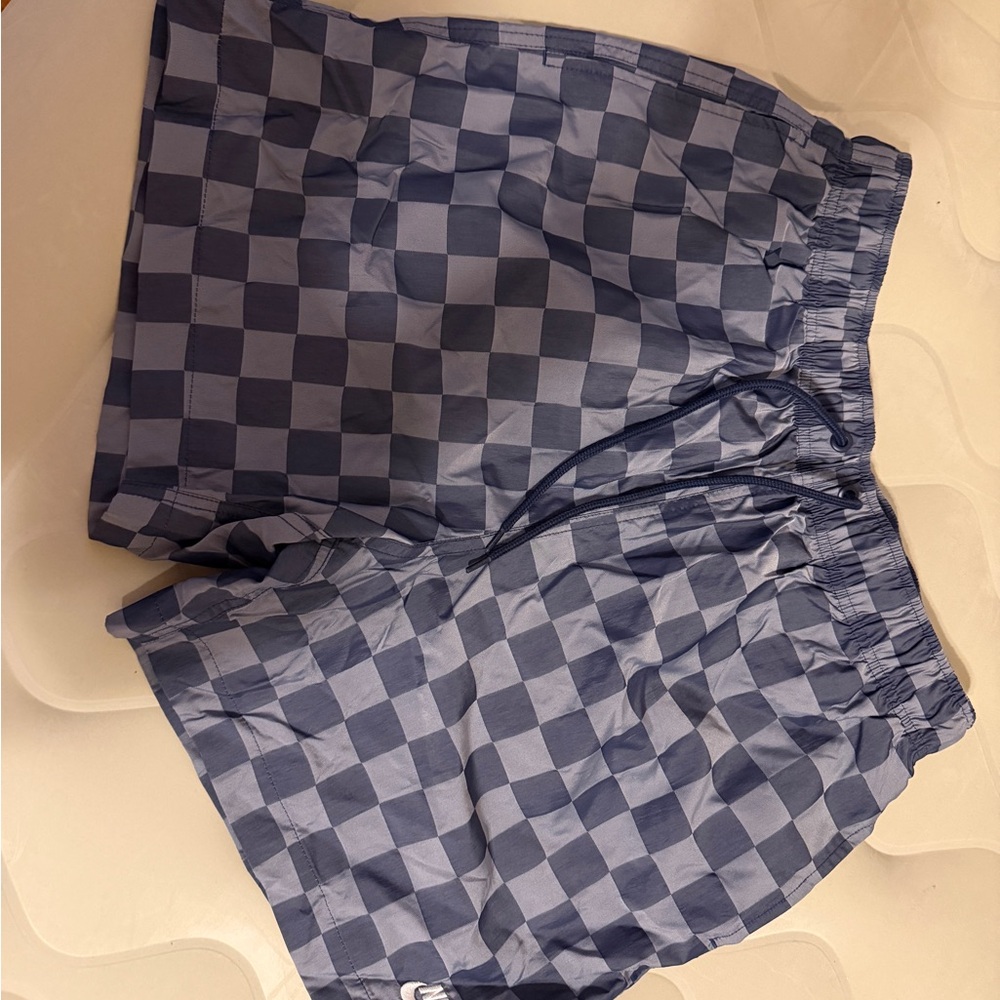 Nike Blue Checkered Athletic Shorts